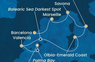 Španělsko, Itálie, Francie z Palma de Mallorca na lodi Costa Pacifica