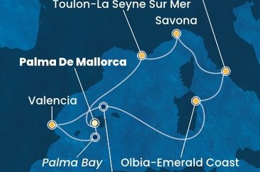 Španělsko, Itálie, Francie z Palma de Mallorca na lodi Costa Pacifica