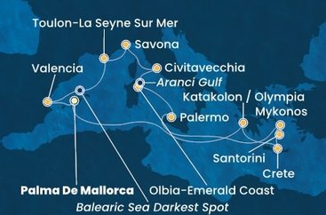 Španělsko, Řecko, Itálie, Francie z Palma de Mallorca na lodi Costa Pacifica