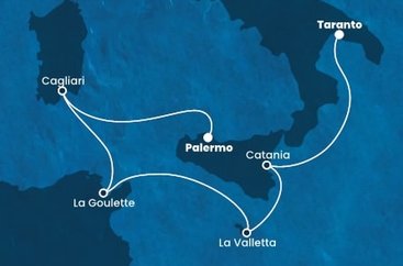 Itálie, Tunisko, Malta z Palerma na lodi Costa Fascinosa