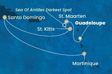 Guadeloupe, Svatý Martin, Svatý Kryštof a Nevis, Dominikánská republika, Martinik z Pointe-à-Pitre na lodi Costa Fascinosa