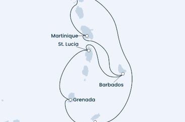 Guadeloupe, Trinidad a Tobago, Grenada, Svatá Lucie, Barbados, Martinik z Pointe-à-Pitre, Guadeloupe na lodi Costa Fascinosa