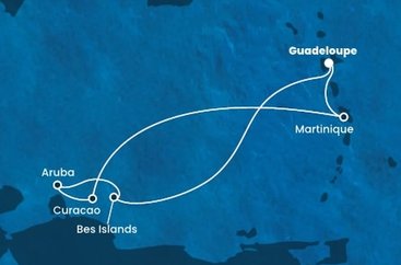 Guadeloupe, Bonaire, Aruba, Curacao, Martinik z Pointe-à-Pitre, Guadeloupe na lodi Costa Fortuna