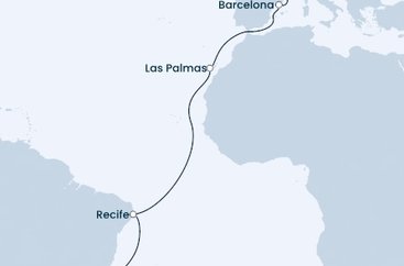 Brazílie, Španělsko, Francie, Itálie z Rio de Janeira na lodi Costa Fascinosa