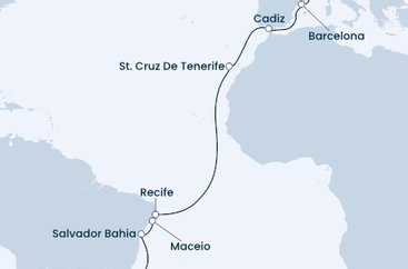 Brazílie, Španělsko, Francie, Itálie z Rio de Janeira na lodi Costa Favolosa