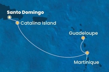 Dominikánská republika, Martinik, Guadeloupe ze Santo Dominga na lodi Costa Fascinosa