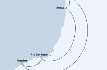 Brazílie ze Santosu na lodi Costa Diadema
