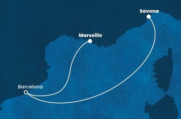 Itálie, Španělsko, Francie ze Savony na lodi Costa Fortuna