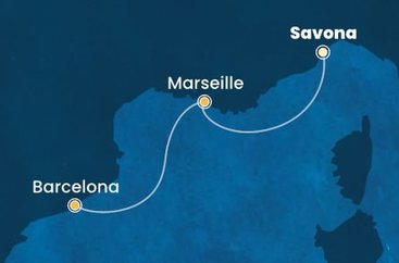 Itálie, Francie, Španělsko ze Savony na lodi Costa Fortuna
