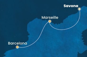 Itálie, Francie, Španělsko ze Savony na lodi Costa Toscana
