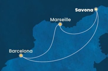 Itálie, Španělsko, Francie ze Savony na lodi Costa Fascinosa