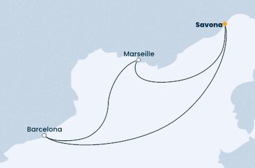 Itálie, Španělsko, Francie ze Savony na lodi Costa Favolosa