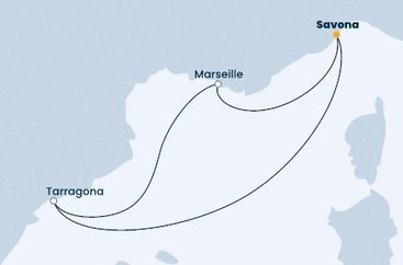 Itálie, Španělsko, Francie ze Savony na lodi Costa Favolosa