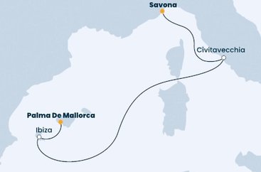 Itálie, Španělsko ze Savony na lodi Costa Diadema