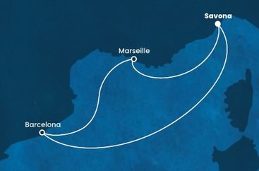 Itálie, Španělsko, Francie ze Savony na lodi Costa Diadema