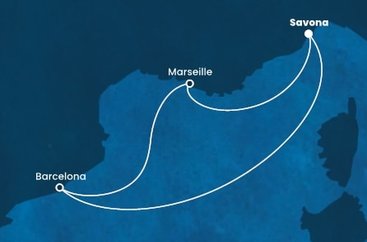 Itálie, Španělsko, Francie ze Savony na lodi Costa Fortuna