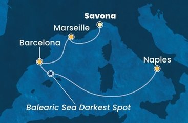 Itálie, Francie, Španělsko ze Savony na lodi Costa Toscana