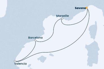 Itálie, Španělsko, Francie ze Savony na lodi Costa Pacifica