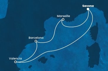 Itálie, Španělsko, Francie ze Savony na lodi Costa Fascinosa