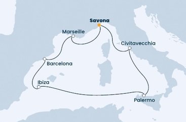 Itálie, Francie, Španělsko ze Savony na lodi Costa Smeralda