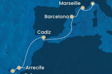 Itálie, Francie, Španělsko ze Savony na lodi Costa Pacifica