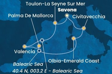 Itálie, Francie, Španělsko ze Savony na lodi Costa Pacifica