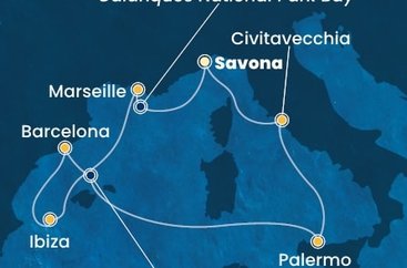 Itálie, Francie, Španělsko ze Savony na lodi Costa Smeralda