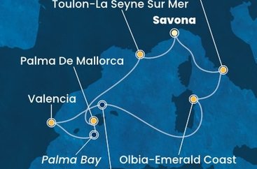 Itálie, Francie, Španělsko ze Savony na lodi Costa Pacifica