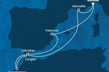 Itálie, Francie, Maroko, Velká Británie, Španělsko ze Savony na lodi Costa Favolosa