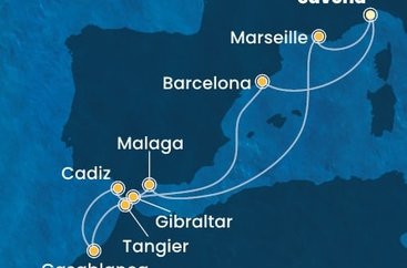 Itálie, Španělsko, Maroko, Velká Británie, Francie ze Savony na lodi Costa Diadema
