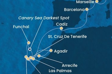 Itálie, Francie, Španělsko, La Gomera, Maroko, Portugalsko ze Savony na lodi Costa Fortuna