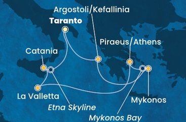 Itálie, Kefalonie, Řecko, Malta na lodi Costa Fascinosa