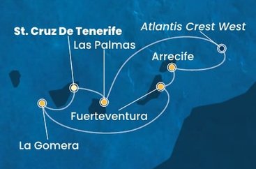 Španělsko,  z Tenerife na lodi Costa Fortuna