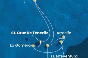 Španělsko, Portugalsko z Tenerife na lodi Costa Fortuna