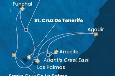 Španělsko, , Maroko, Portugalsko z Tenerife na lodi Costa Fortuna