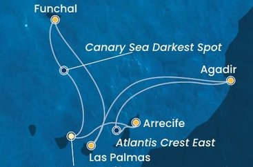 Španělsko, Maroko, Madeira z Tenerife na lodi Costa Fortuna