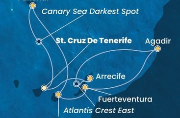 Tenerife, Španělsko, Maroko, Gran Canaria, Madeira z Tenerife na lodi Costa Fortuna