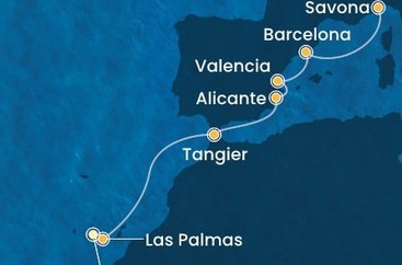 Španělsko, Maroko, Itálie z Tenerife na lodi Costa Toscana