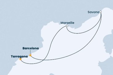 Španělsko, Francie, Itálie z Tarragony na lodi Costa Favolosa