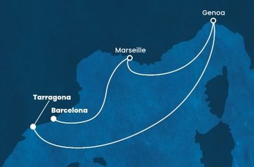 Španělsko, Itálie, Francie z Tarragony na lodi Costa Fascinosa