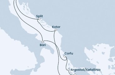 Itálie, Chorvatsko, Černá Hora, Řecko na lodi Costa Deliziosa