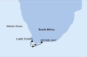 Jihoafrická republika z Kapského Města na lodi MSC Sinfonia