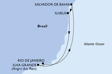 Brazílie z Rio de Janeira na lodi MSC Seaview