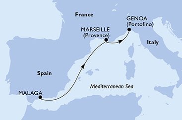 Španělsko, Francie, Itálie z Málagy na lodi MSC Magnifica