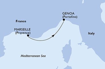 Francie, Itálie z Marseille na lodi MSC Seashore