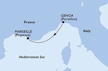 Itálie, Francie z Janova na lodi MSC Lirica
