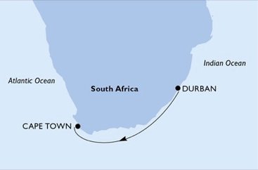 Jihoafrická republika z Durbanu na lodi MSC Splendida