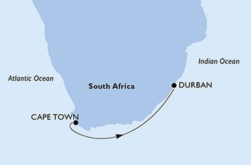 Jihoafrická republika z Kapského Města na lodi MSC Splendida