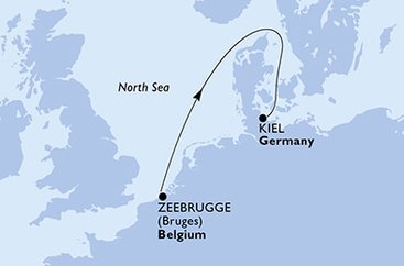 Belgie, Německo ze Zeebrugge na lodi MSC Euribia