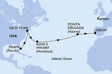 USA, USA - Východní pobřeží, Bermudy, Portugalsko z Miami na lodi MSC Divina